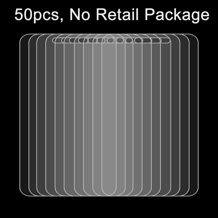 50pcs/裝 適用於華為P8  0.26mm厚度 9H表面硬度 2.5D弧邊 鋼化玻璃保護膜套裝 裸膜