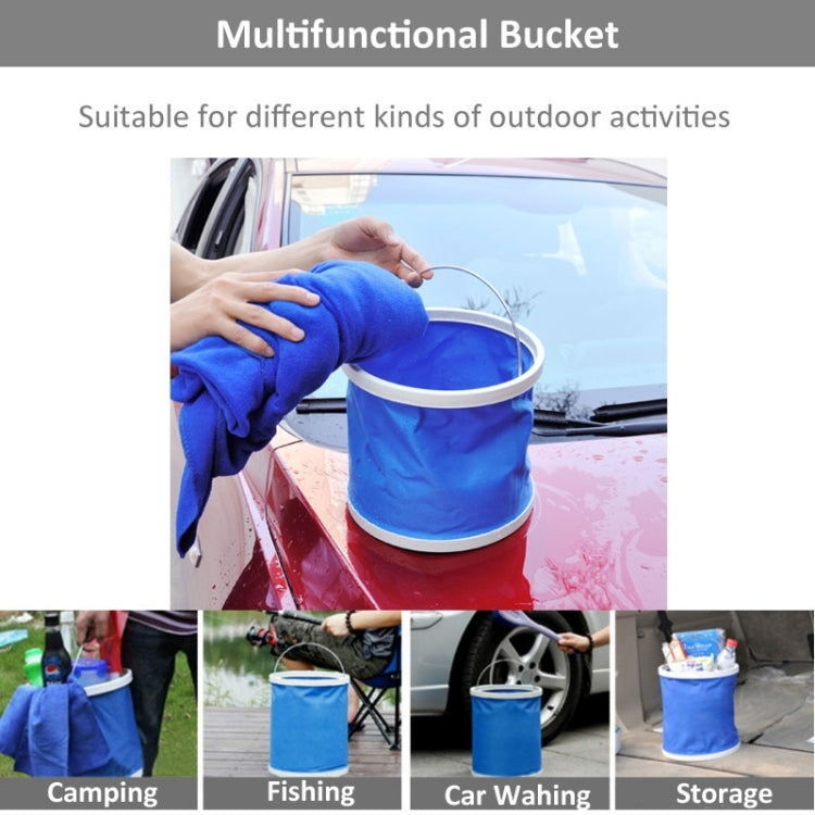 9L車載多功能可摺疊伸縮洗車工具水桶 顏色隨機, Foldable Bucket