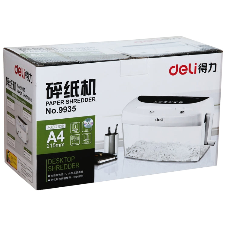 Deli 得力A4 / CD / 卡片 手搖式碎紙機, 紙屑桶容量: 4升