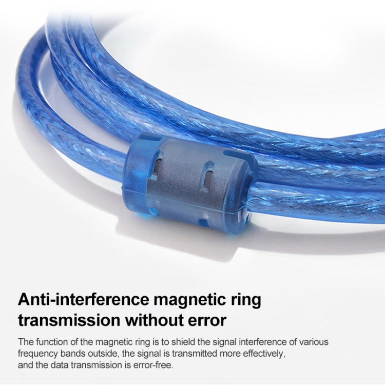 標準USB 2.0 公頭AM轉BM公頭打印機線, 帶2個磁環, 長度: 5米