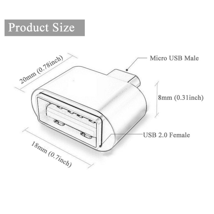Micro USB 2.0 轉 USB 2.0適配器 帶OTG功能