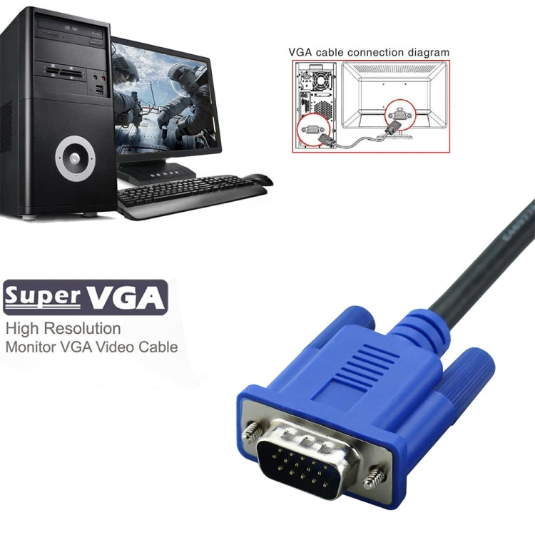 VGA 15針公頭轉公頭線, 線長:1.5m