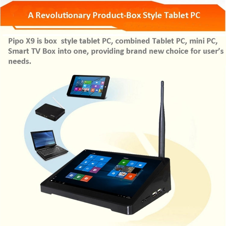 Pipo X9 8.9英寸迷你PC智能盒子/盒式平板電腦 安卓7.0 RK3288四核 2+32GB 支持WiFi藍牙HDMI英特網TF卡