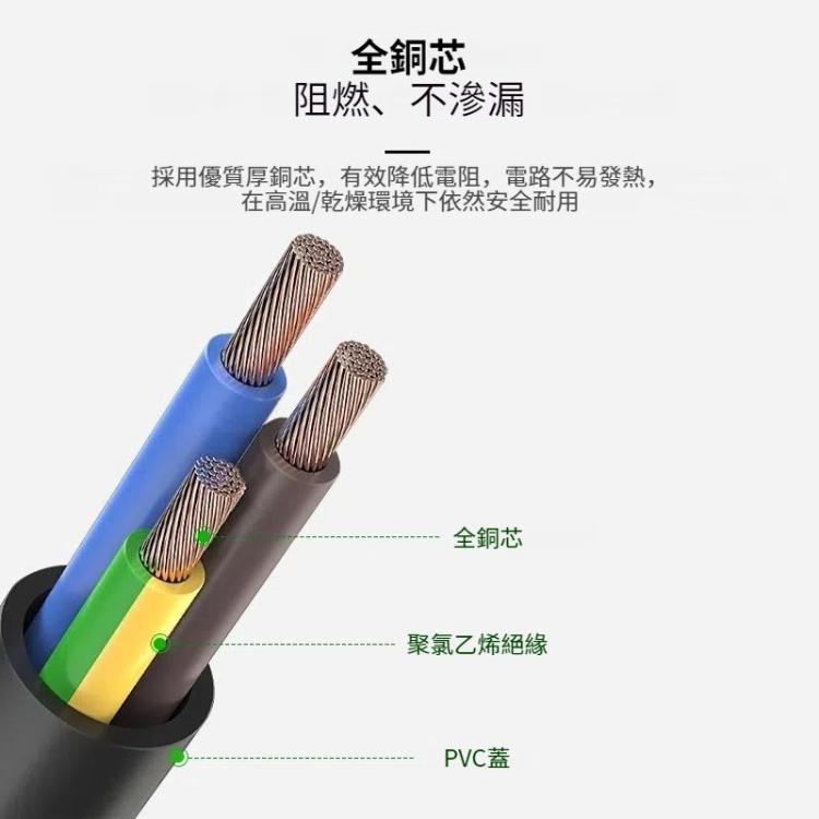 1.8m 3接口大英規筆記本電源線