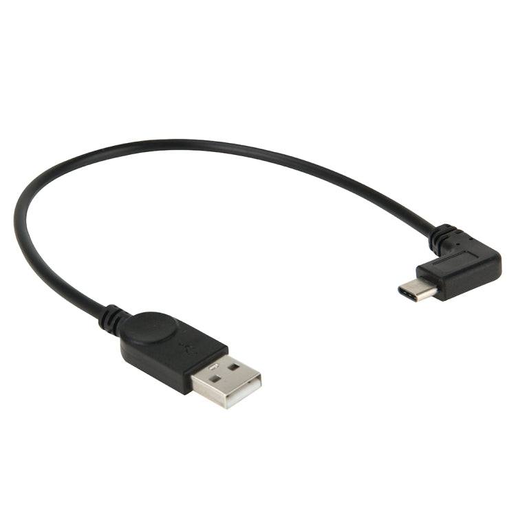 28AWG USB 2.0公頭 轉 USB 3.0 Type-C公頭 90度轉角短線 線長28厘米