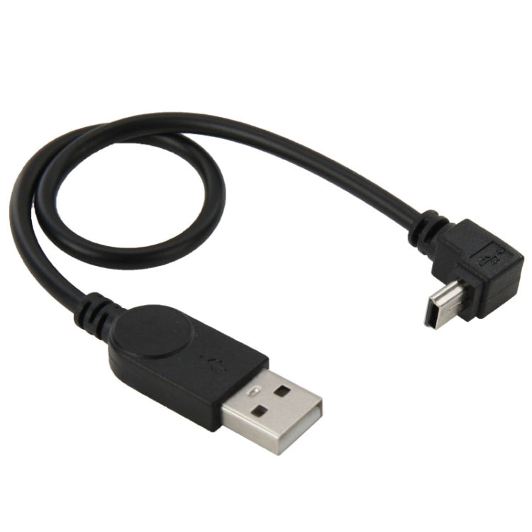 Mini USB 轉 USB 2.0 AM連接線, 線長: 29cm 90度轉角下彎