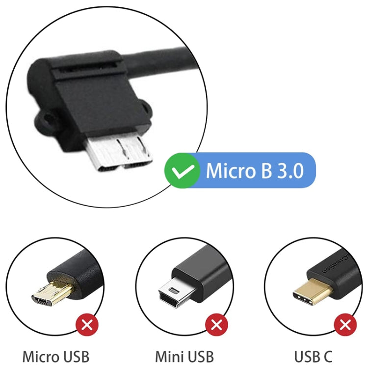90度下彎角 USB 3.0 轉 micro 3.0 數據線, 適用於三星 Galaxy Note III / N9000