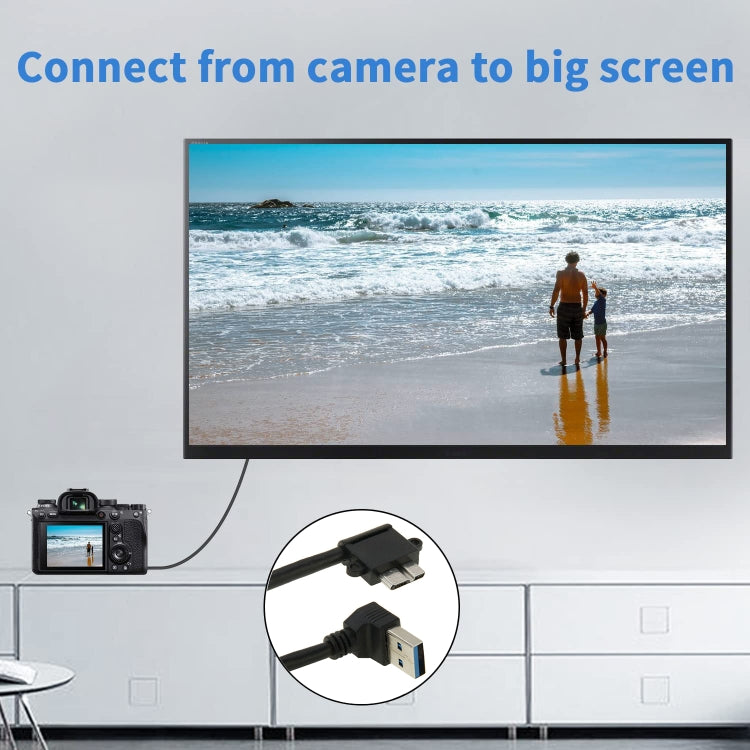 90度下彎角 USB 3.0 轉 micro 3.0 數據線, 適用於三星 Galaxy Note III / N9000