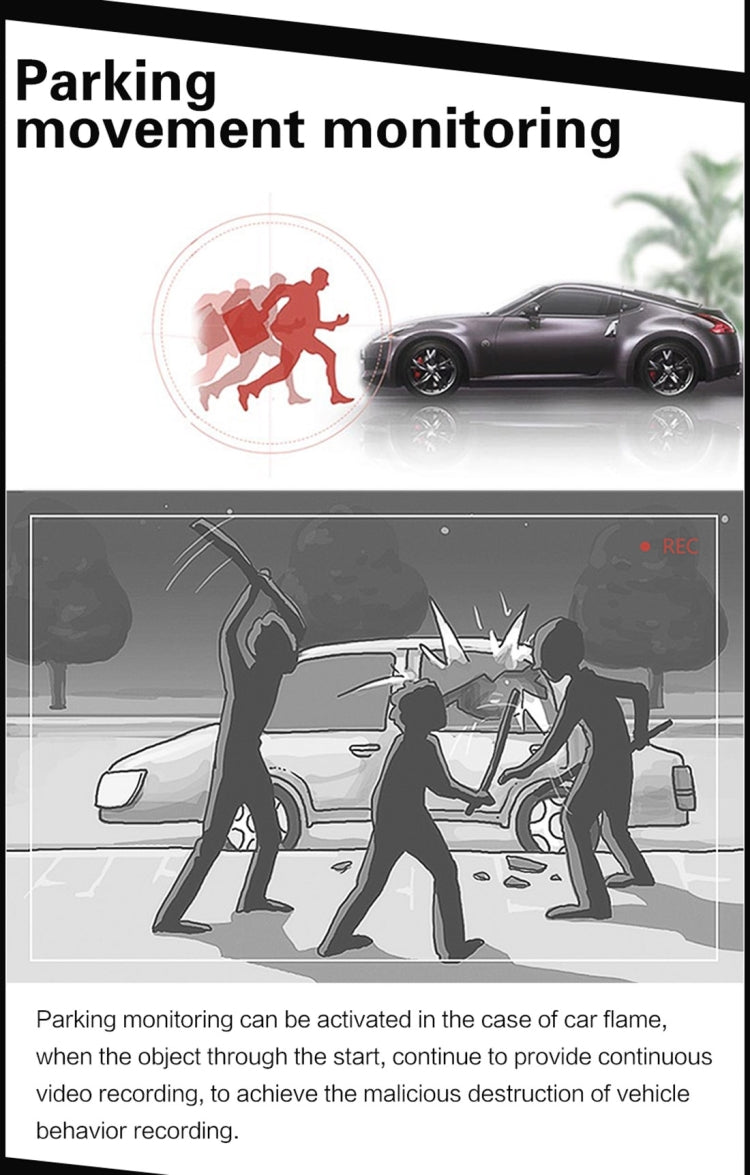 1080P 3.4寸屏 雙攝像頭 行車記錄儀 140度廣角 支持夜視/停車監控/循環錄像/倒車可視/移動偵測/重力感應/TF卡