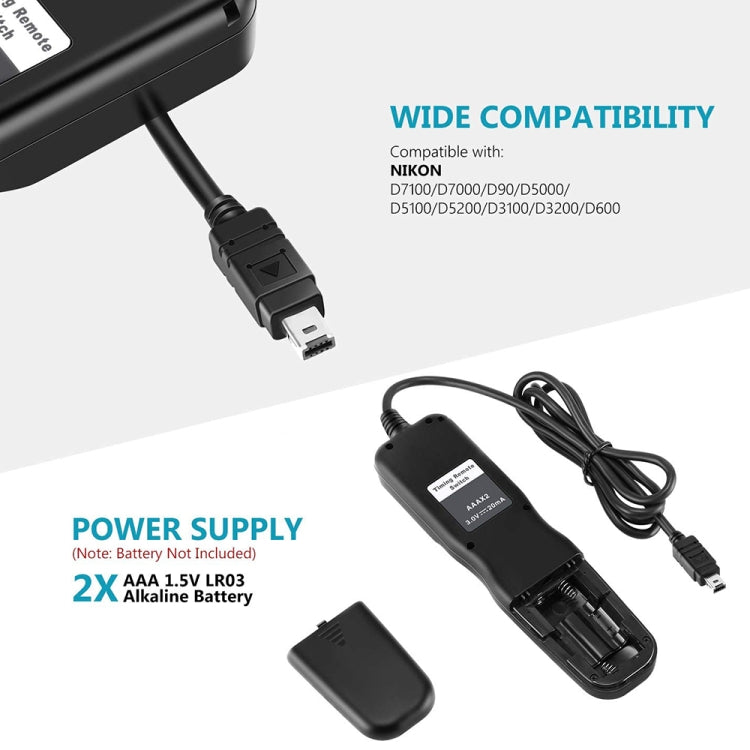 愛圖仕AP-TR3N LCD液晶显示屏定時快門遙控器適用於尼康: D5100，D3100, D7000, D5000, D90