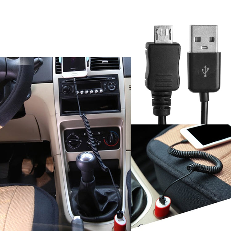 Micro USB數據充電同步捲筒線, 45cm-2m, 黑色