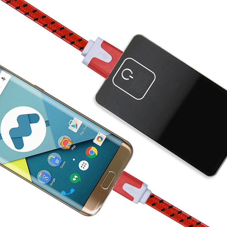 編織風格Micro USB 轉 USB 數據線, 線長: 2m