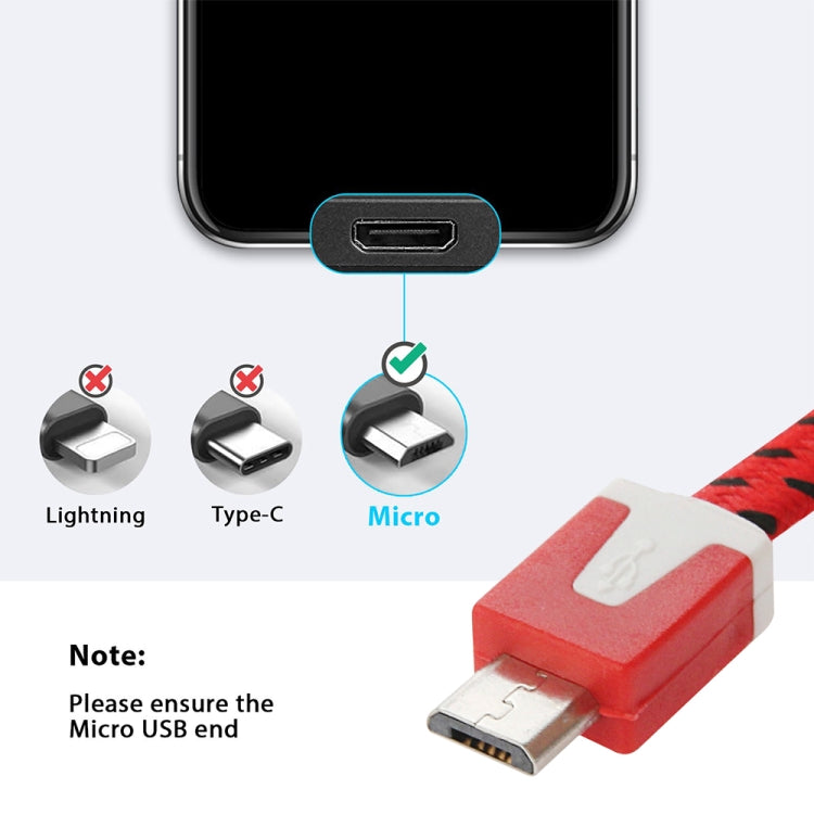 編織風格Micro USB 轉 USB 數據線, 線長: 2m