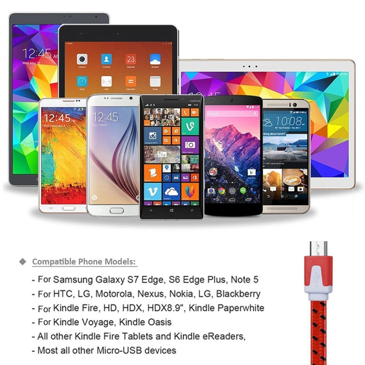 編織風格Micro USB 轉 USB 數據線, 線長: 2m