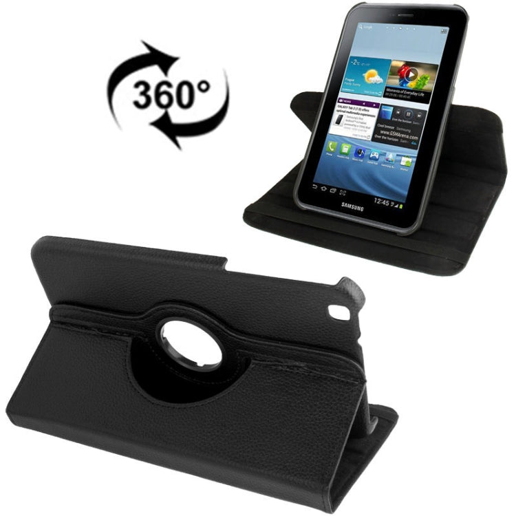 適用於Samsung Galaxy Tab 3  / T3110 / T3100 荔枝紋360度旋轉皮套 一字形