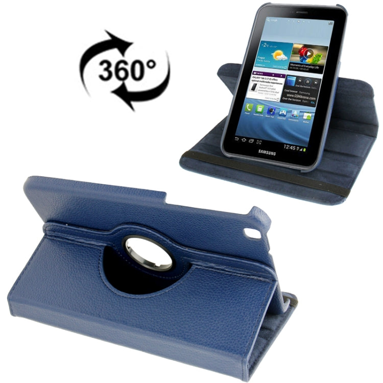 適用於Samsung Galaxy Tab 3  / T3110 / T3100 荔枝紋360度旋轉皮套 一字形