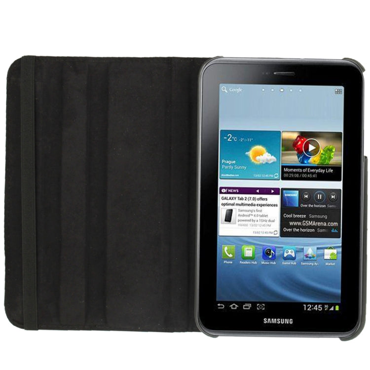 適用於Samsung Galaxy Tab 3  / T3110 / T3100 荔枝紋360度旋轉皮套 一字形