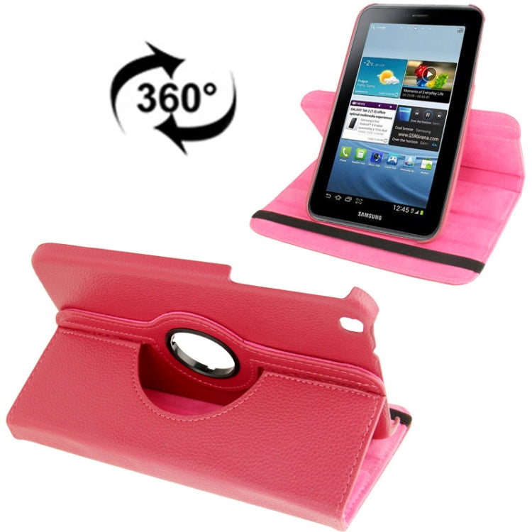 適用於Samsung Galaxy Tab 3  / T3110 / T3100 荔枝紋360度旋轉皮套 一字形