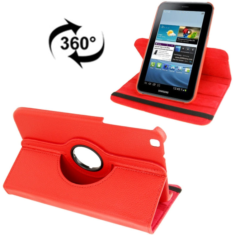 適用於Samsung Galaxy Tab 3  / T3110 / T3100 荔枝紋360度旋轉皮套 一字形