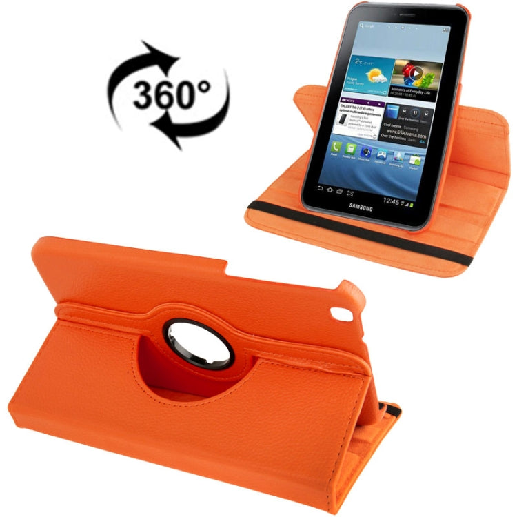 適用於Samsung Galaxy Tab 3  / T3110 / T3100 荔枝紋360度旋轉皮套 一字形