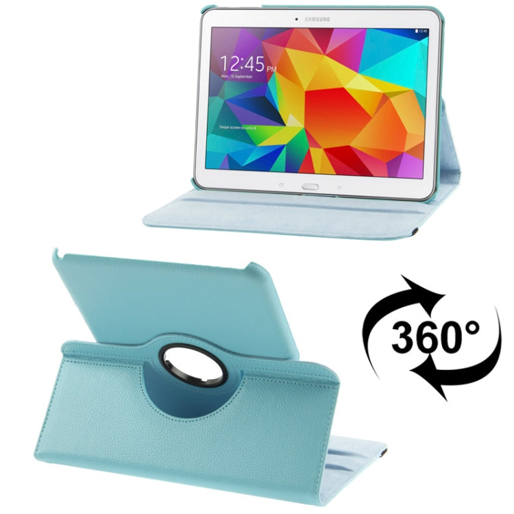 適用於三星 Galaxy Tab 4 10.1 / SM-T530 / T531 / T535  360度旋轉荔枝紋二檔一字型皮套支架皮套