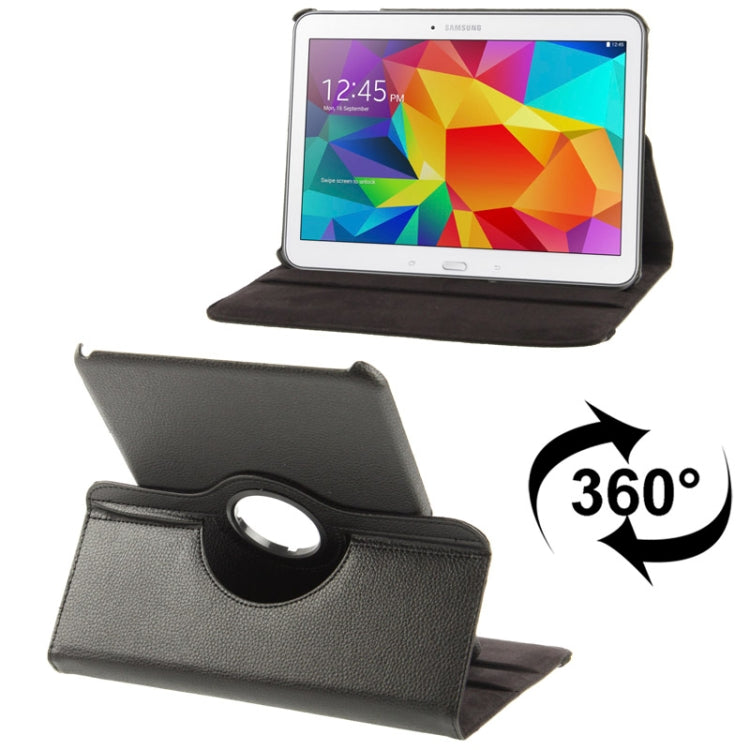 適用於三星 Galaxy Tab 4 10.1 / SM-T530 / T531 / T535  360度旋轉荔枝紋二檔一字型皮套支架皮套