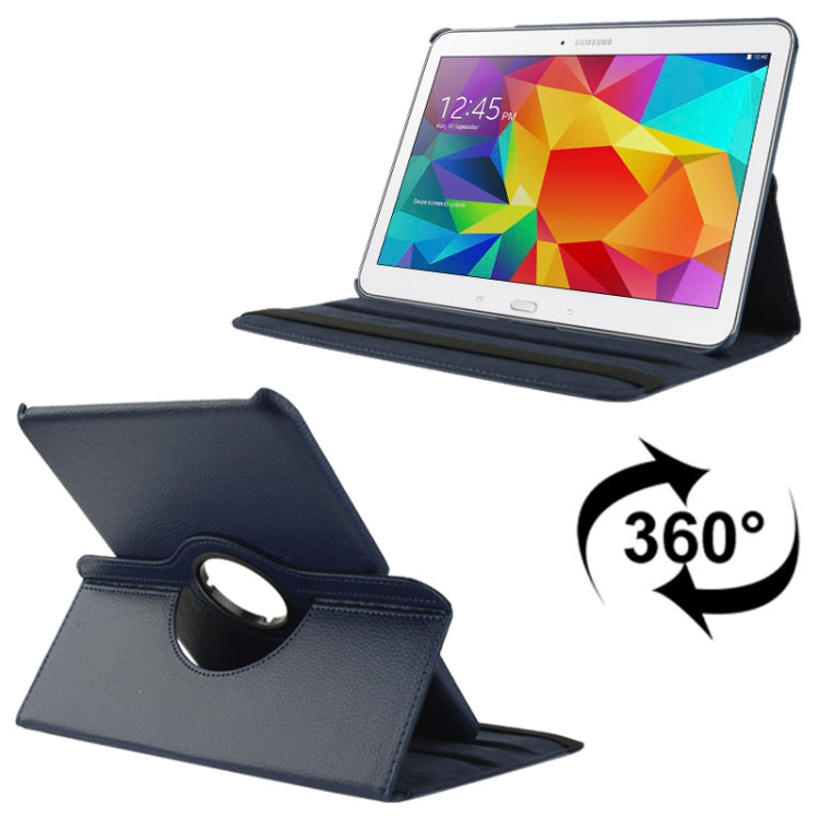 適用於三星 Galaxy Tab 4 10.1 / SM-T530 / T531 / T535  360度旋轉荔枝紋二檔一字型皮套支架皮套