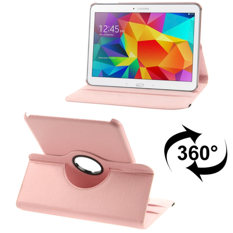 適用於三星 Galaxy Tab 4 10.1 / SM-T530 / T531 / T535  360度旋轉荔枝紋二檔一字型皮套支架皮套