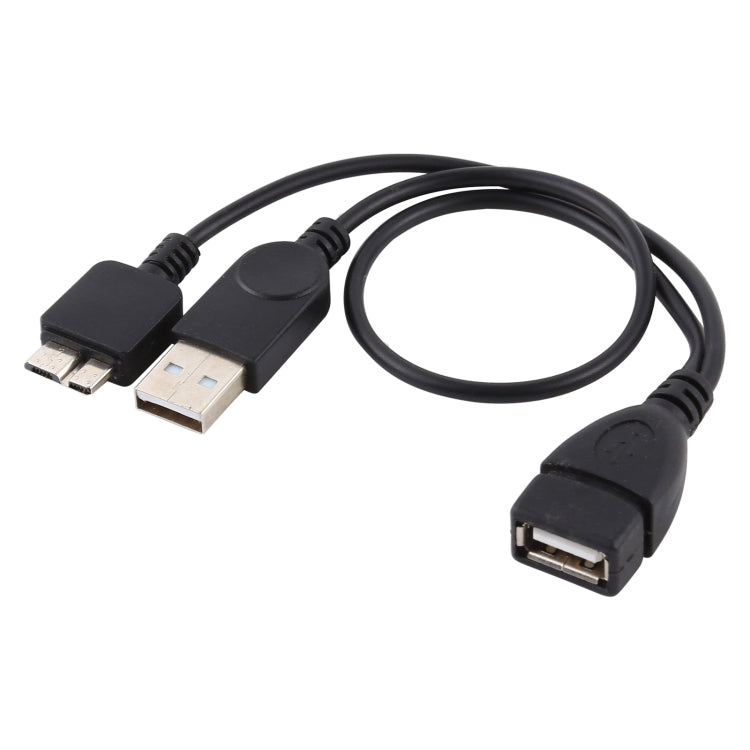 USB 2.0 AF轉Micro-B + USB 2.0 OTG線帶電源功能 適用於三星 Galaxy Note III / N9000，長度：24cm