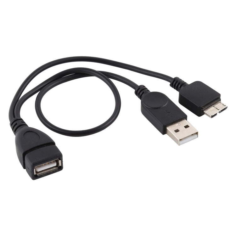 USB 2.0 AF轉Micro-B + USB 2.0 OTG線帶電源功能 適用於三星 Galaxy Note III / N9000，長度：24cm