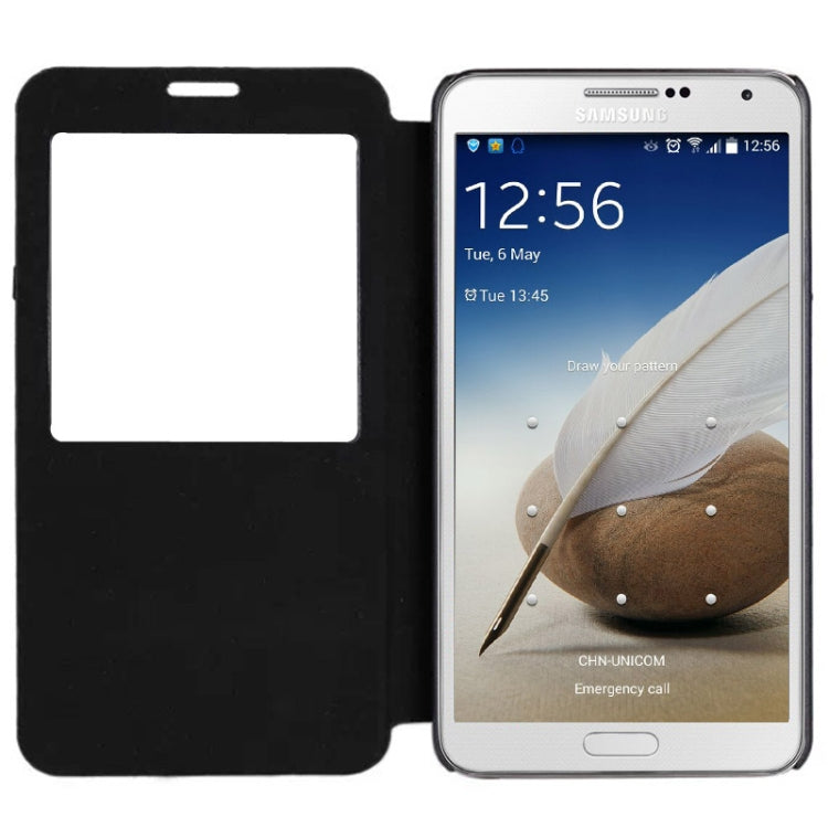 適用於Samsung Galaxy Note III / N9000 牛仔褲樣式皮套帶卡槽&來電顯