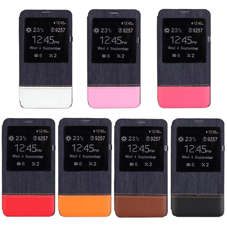 適用於Samsung Galaxy Note III / N9000 牛仔褲樣式皮套帶卡槽&來電顯