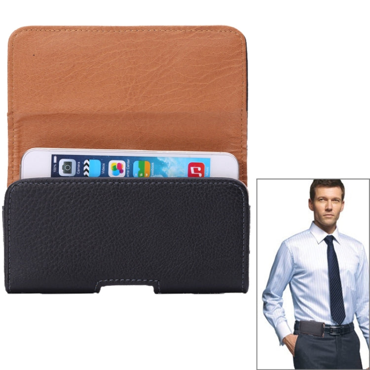 4.7英寸iPhone 6 / 適用於Samsung Galaxy S4 / i9500橫板荔枝紋背夾扣腰包