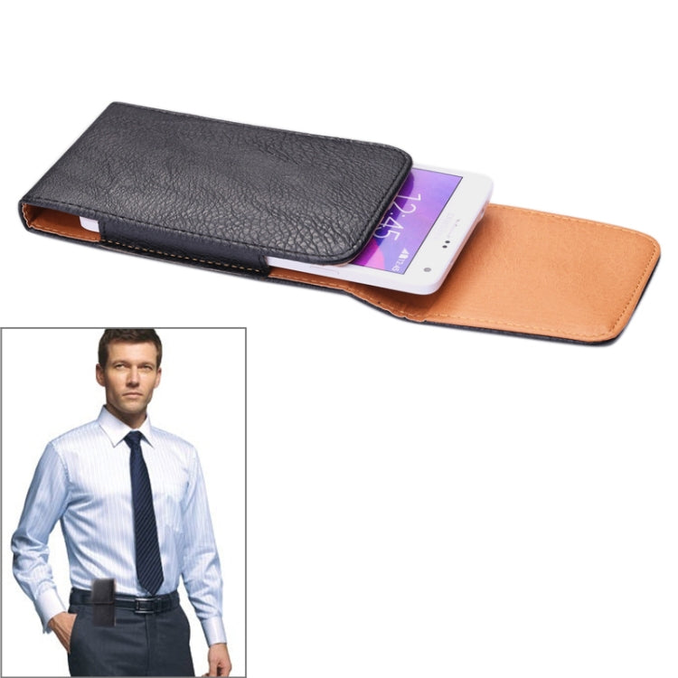 適用於Samsung Galaxy Note 4 / Note 3 / Note II / N7100, iPhone 6 Plus 直板荔枝紋背夾扣腰包