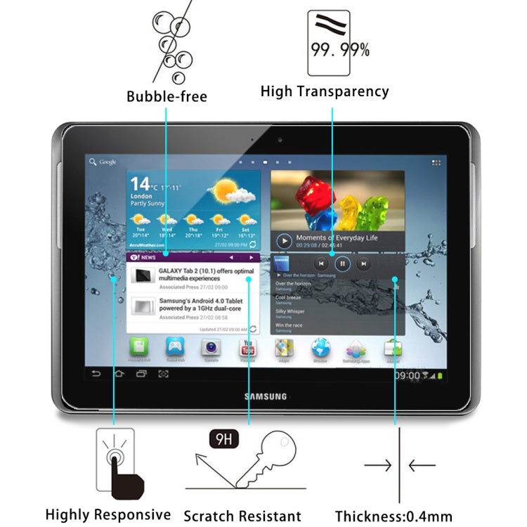 適用於三星 GALAXY Tab 2 / P5100 0.4mm直面 鋼化玻璃膜