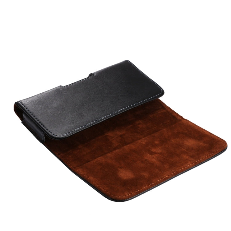 適用於三星 S5 I9082 通用皮套背夾扣上下開橫套掛腰包 棕色