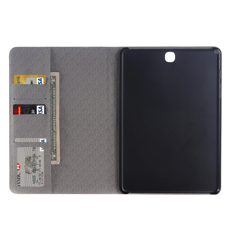 適用於三星Galaxy Tab A 9.7 4G LTE / T555 格紋圖案皮套帶支架&卡槽&錢包