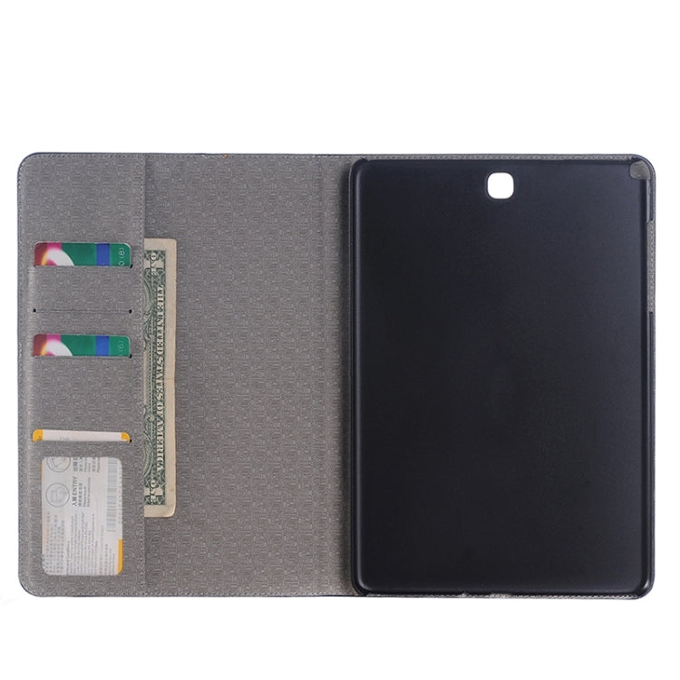 適用於三星Galaxy Tab A 9.7 4G LTE / T555 十字紋皮套帶支架&卡槽&錢包