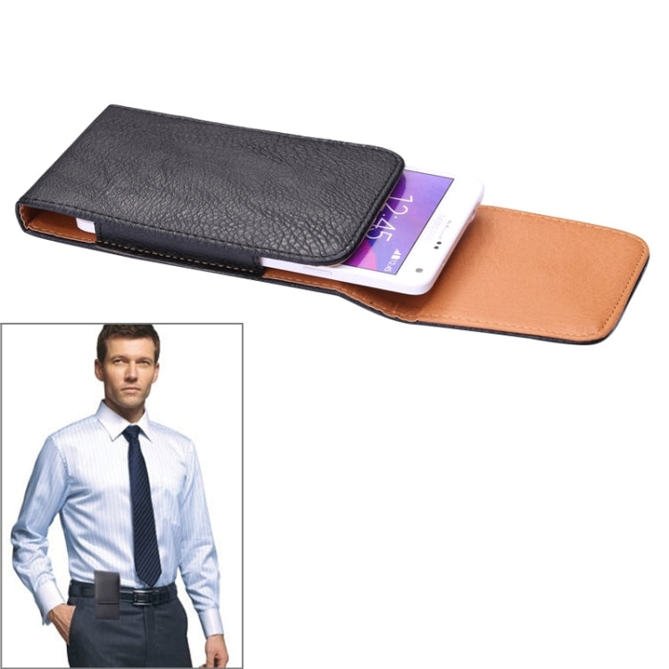 iPhone 6s Plus / iPhone 6 Plus & 適用於Samsung Galaxy Note 8 / Note 5 / Note 4 / Note III / S6 Edge Plus 直板荔枝紋背夾扣腰包