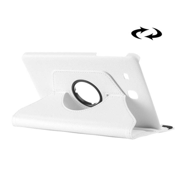 適用於三星Galaxy Tab E 9.6 荔枝紋旋轉皮套 帶多功能支架