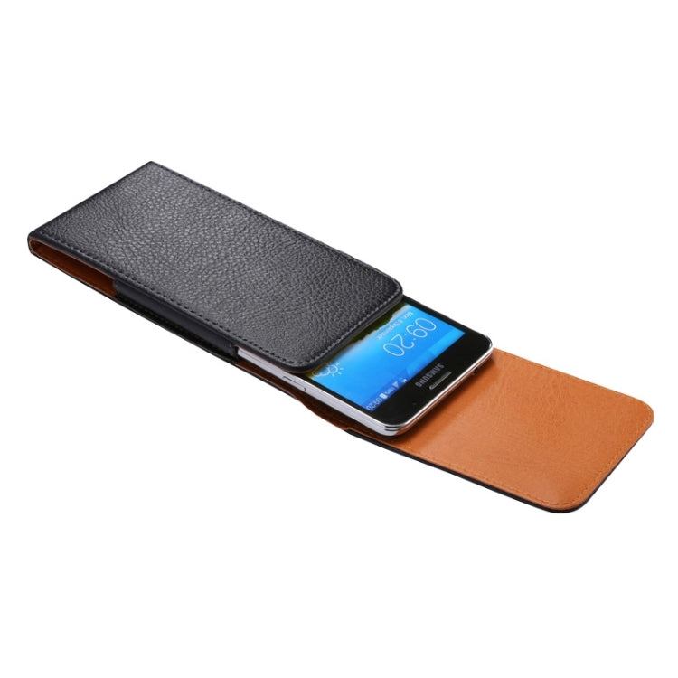 適用於Samsung Galaxy Mega 2 / Note 4 / Note 3  通用荔枝紋保險扣豎套掛腰包 6.3英寸以下的產品通用