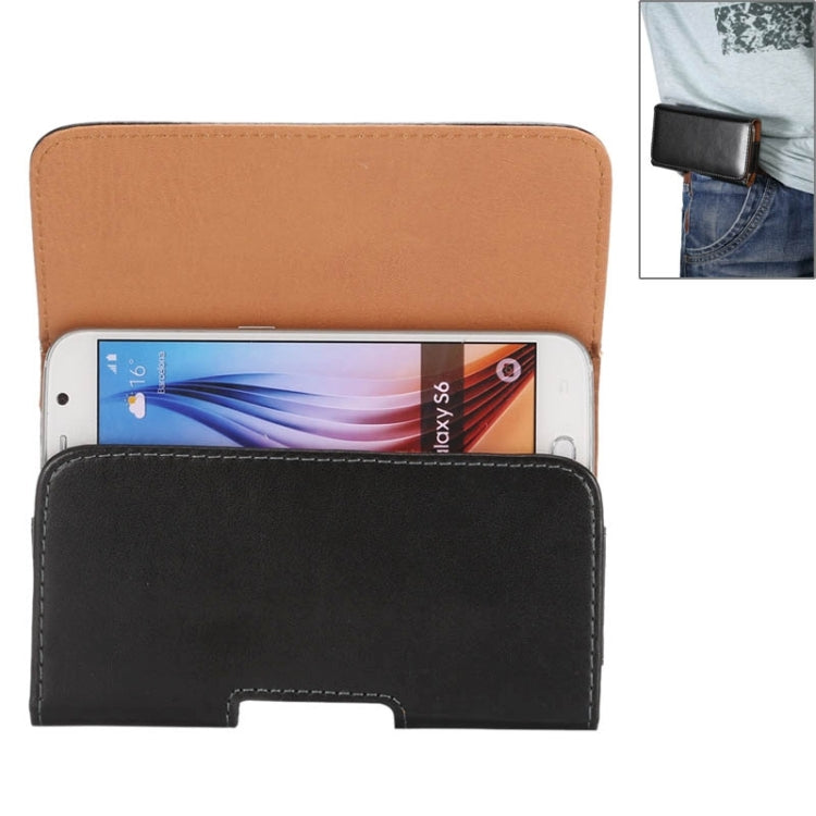 iPhone X     , 適用於三星Galaxy Galaxy S7 / S6 / S5 / i9082   5.2英寸通用 小羊皮紋可旋轉背夾扣橫套掛腰包