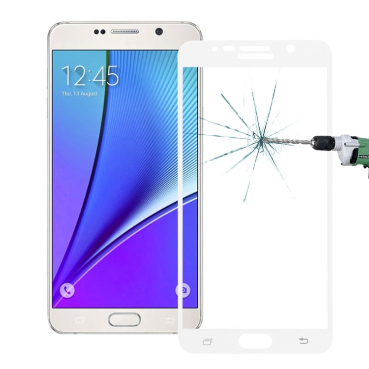 適用於三星蓋樂世 Note 5 / N920 0.26mm厚度 9H表面硬度 絲印全屏覆蓋彩色鋼化玻璃保護膜