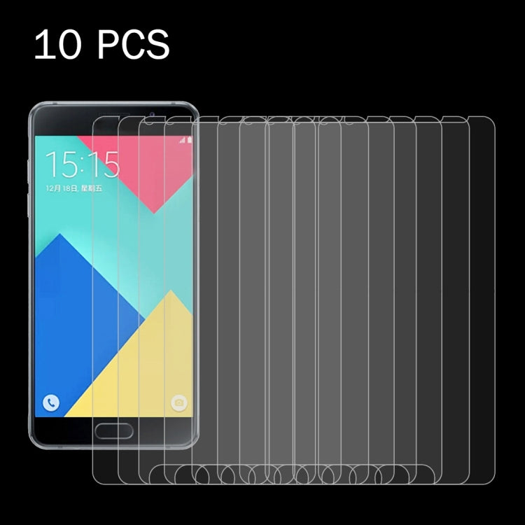 10pcs/裝 適用於三星2016版蓋樂世 A7 0.26mm厚度 9H表面硬度 2.5D弧邊 鋼化玻璃保護膜套裝