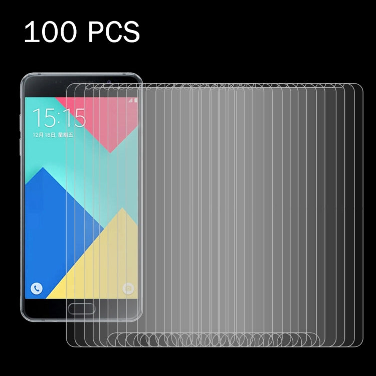 100pcs/裝 適用於三星2016版蓋樂世 A7 0.26mm厚度 9H表面硬度 2.5D弧邊 鋼化玻璃保護膜套裝