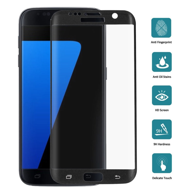 適用於三星蓋樂世 S7 Edge / G935 0.26mm厚度 9H表面硬度 3D絲印全屏覆蓋彩色鋼化玻璃保護膜