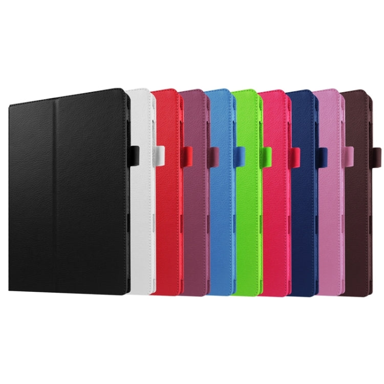 適用於三星蓋樂世 Tab E 9.6 / T560 / T561 荔枝紋左右開純色平板皮套 帶兩折支架