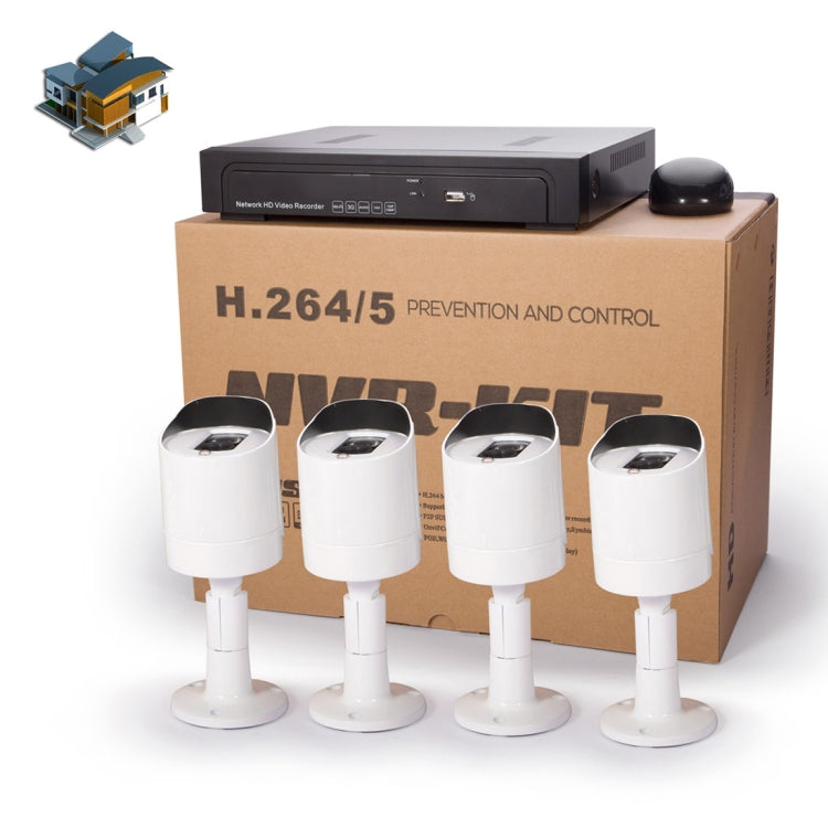 N4B3Poe/Kit 720P 4嵌入式100萬視頻錄像機全套 紅外距離 20米