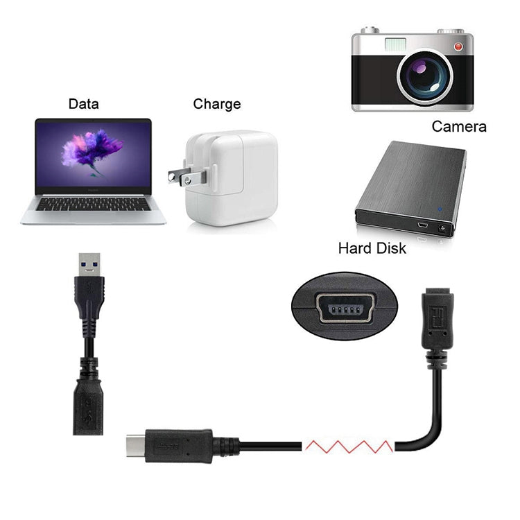 CY-201 USB 3.1 Type-C公頭轉Micro USB 2.0母頭轉接線 適用於Nokia N1，線長：20cm