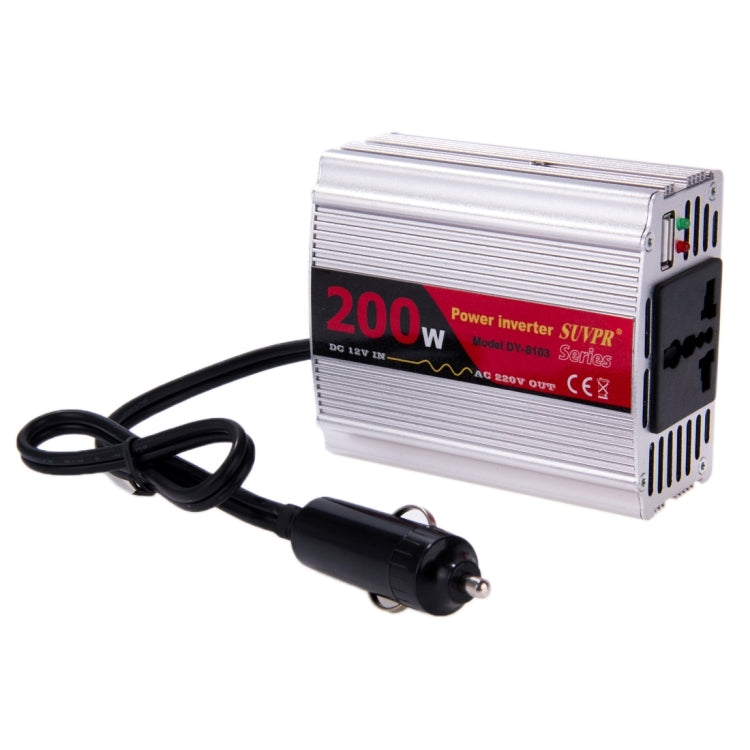 SUVPR DY-8103 200W DC 12V 轉 AC 電源逆變器 帶USB接口 & 通用插座